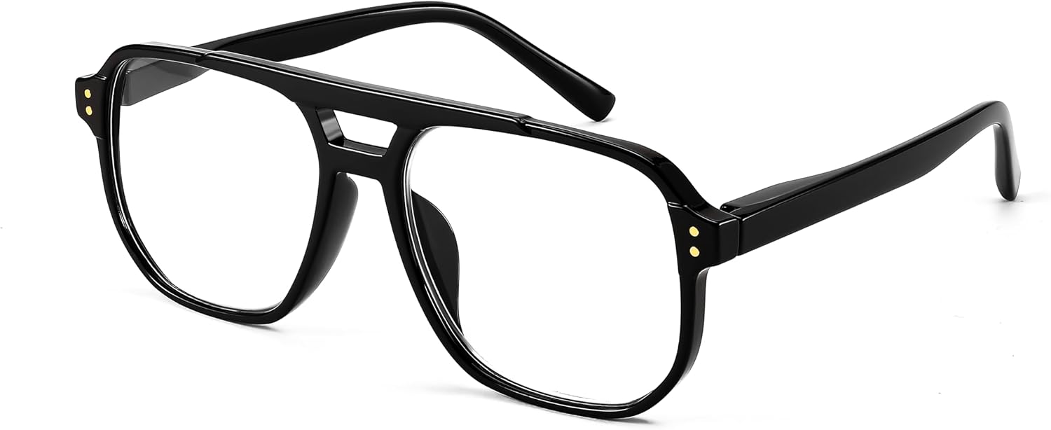 Black Frame / 1.5 x | B0CHJST8ZK | FEISEDY Retro Aviator Reading Glasses Women Men Blue Light Blocking Reader Plastic Lightweight Frame B0071
