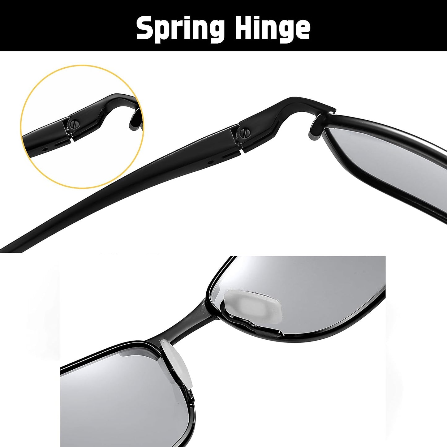 商品图片 37 | B07GSRV2H5 | FEISEDY Rectangle Polarized Square Sunglasses for Men Women B2444