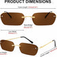 商品图片 79 | B0CY2Q4VW1 | FEISEDY Rimless Sunglasses Y2K Retro Small Narrow Rectangle Shades B2643