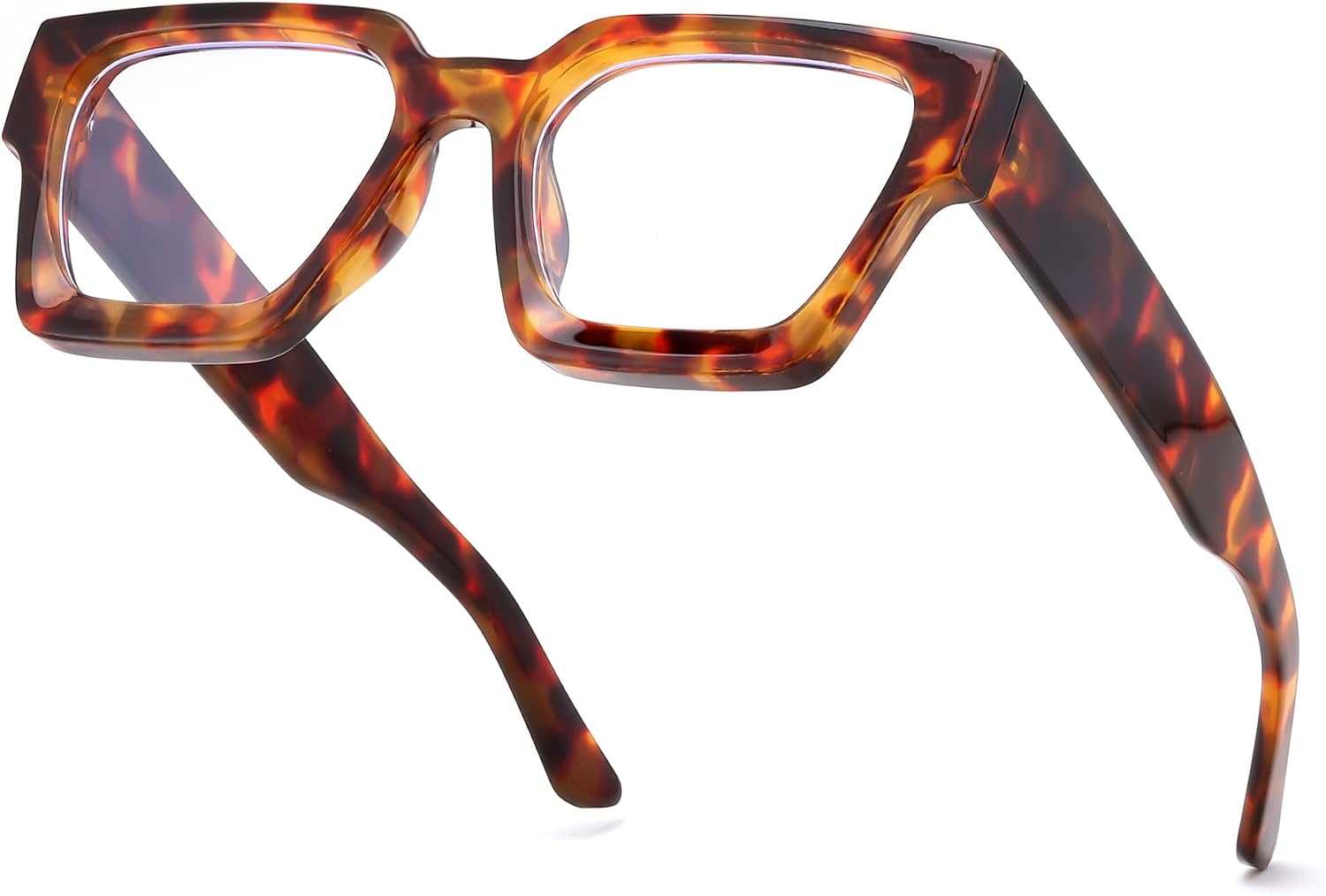 Tortoise / 53 Millimeters | B0DXDTNR9F | FEISEDY Retro Blue Light Blocking Glasses for Women Men 90s Classic Rectangle Frame Thick Chic Computer Eyeglasses B2383R