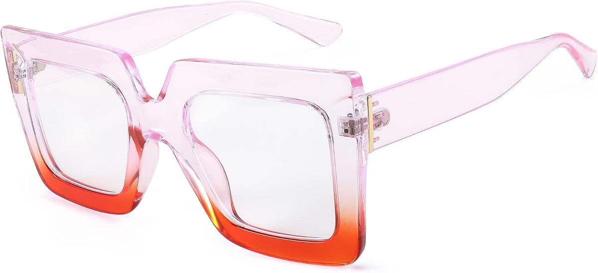 商品图片 8 | B0BZRTPH3F | FEISEDY Fashion Oversized Blue Light Glasses for Women Anti Fatigue Thick Square Computer Eyewear B2381