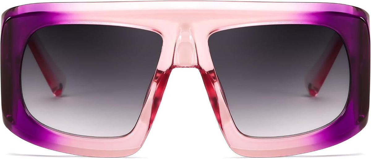 ÉÌƷͼƬ 10 | B0CYX6Y87W | FEISEDY Retro Oversized Avaitor Sunglasses for Women Men Bold Thick Frame Flat Top Shades B0126