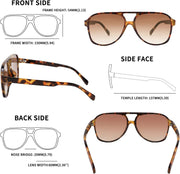 ÉÌƷͼƬ 12 | B0CB543WBD | FEISEDY Vintage Retro 70s Plastic Aviator Sunglasses Women Men Classic Large Squared Frame B2751