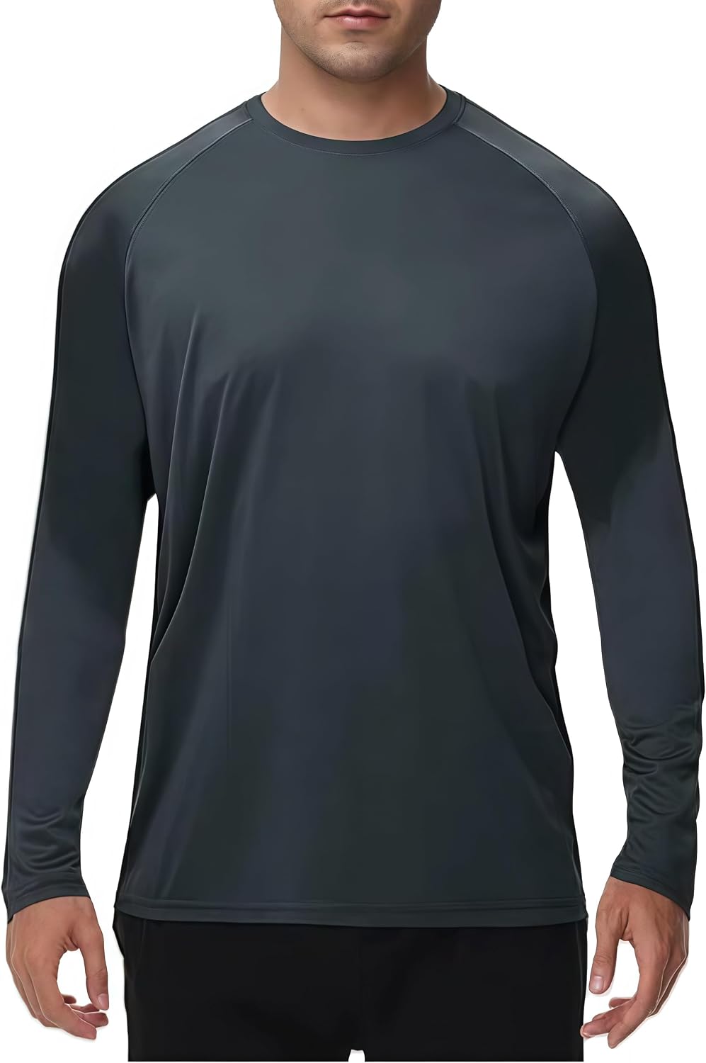 Medium / Grey Blue | B0FTFV3VBT | Men's Long Sleeve Shirts Quick Dry Moisture Wicking, High Elasticity Workout T-Shirt for Running Gym Fishing Swim