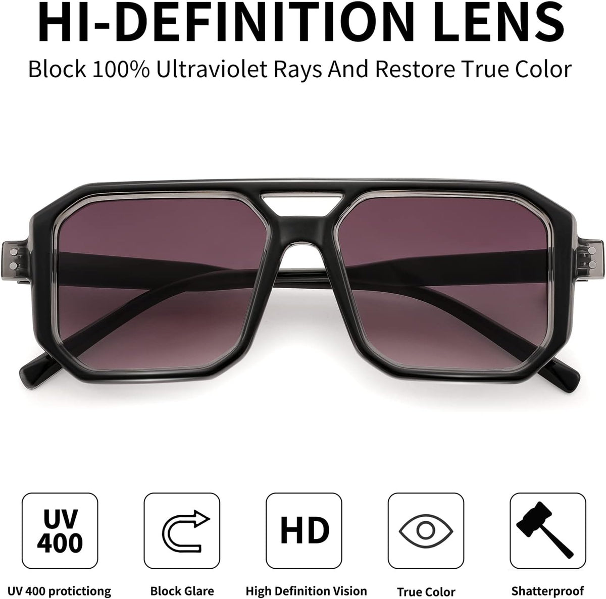 ÉÌƷͼƬ 22 | B0B9BNZRMZ | FEISEDY Retro Aviator Square Sunglasses for Women Men UV400 B2939