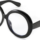 001 - Black / 62 Millimeters | B0CQ264QJP | FEISEDY Oversized Blue Light Blocking Glasses Women Men Retro Big Round Frame Eyewear Clear Lens Computer Glasses B2997