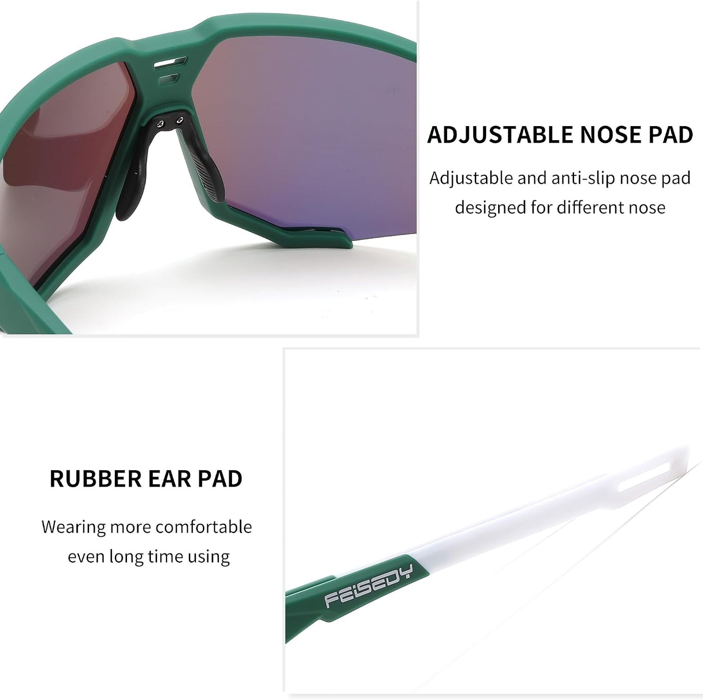 商品图片 30 | B0DN1MVJHV | FEISEDY Polarized Cycling Glasses Sports Sunglasses for Women Men Youth, Running Hiking Baseball Glasses B0215