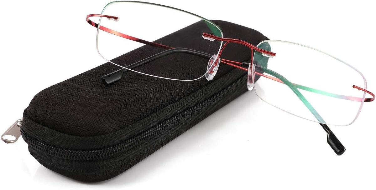 ÉÌƷͼƬ 21 | B08LNLRPLD | FEISEDY Lightweight Rimless Titanium Stainless Steel Anti-Blue Light Reading Glasses B2686