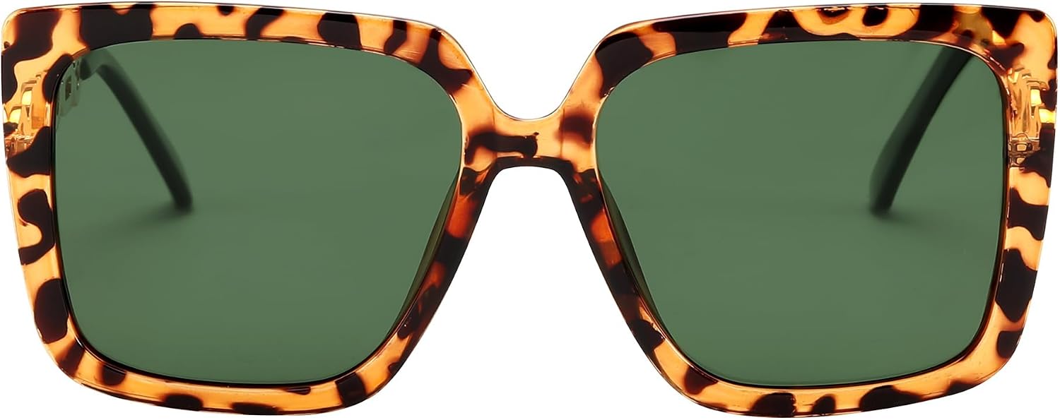 商品图片 110 | B08HVPGJW5 | FEISEDY Sunglasses Womens Trendy, Oversized Square Shades, Pearl Inlay Cat Eye Frame UV400 Protection B2625