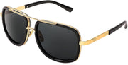 001 Gold Frame/Gray Lens / 57 Millimeters | B0B67ZCGGM | FEISEDY Retro Trendy Aviator Sunglasses Women Men Classic Vintage Square Sunglasses 70s Large Metal Shades B2321