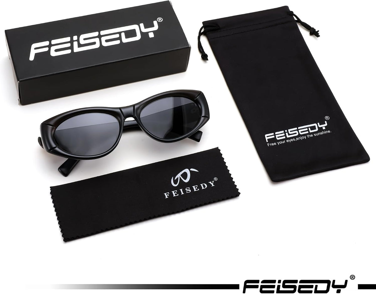 ÉÌƷͼƬ 7 | B0DHWVFXXY | FEISEDY Retro Oval Sunglasses UV400 Protection Retro Y2K Sunglasses B0234
