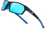 Black Frame & Blue Mirror Lens / 60 Millimeters | B0CWV2PMQF | FEISEDY Polarized Sports Sunglasses for Men Women Youth Baseball Cycling Running Glasses UV400 Protection B0135