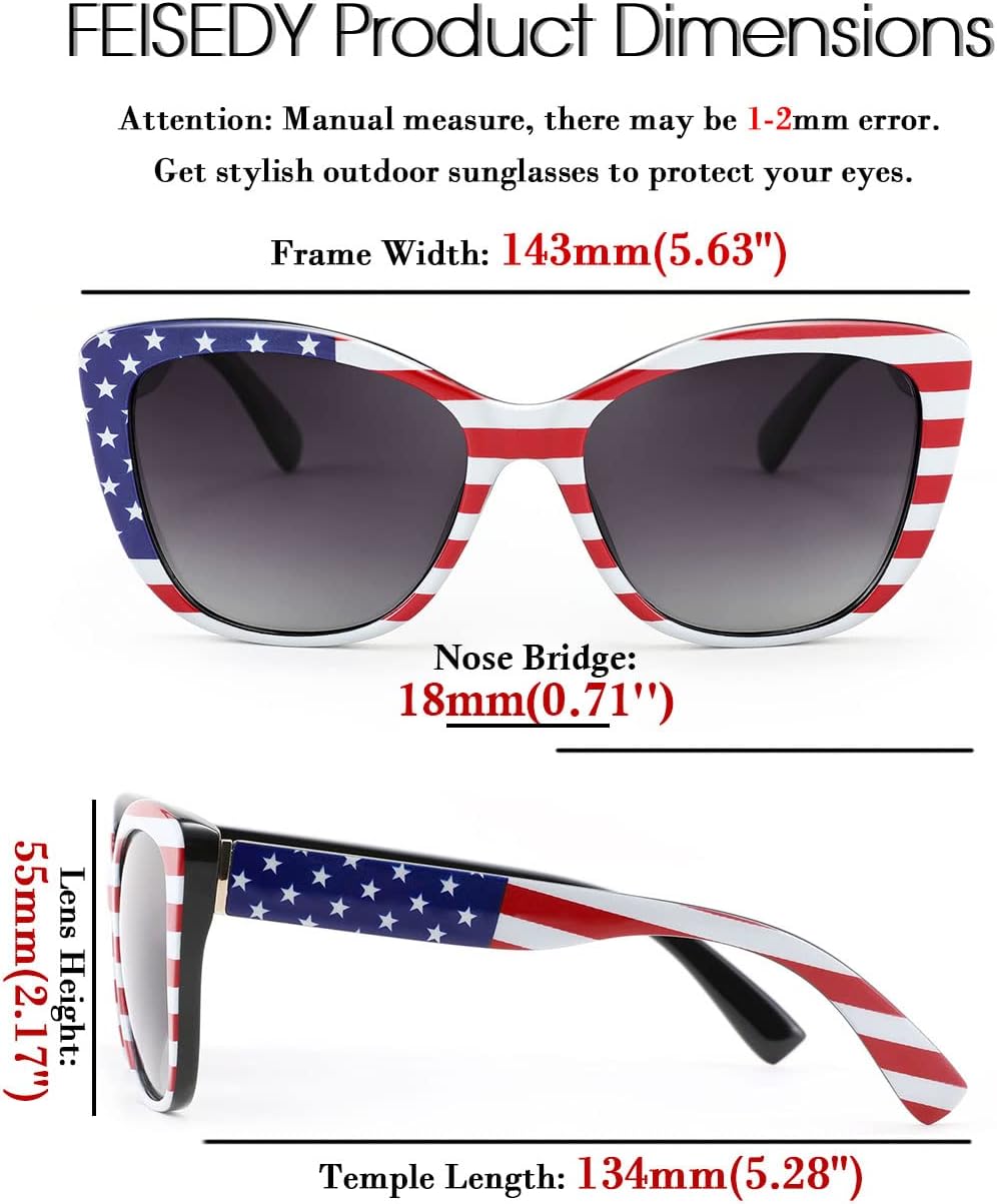 ÉÌƷͼƬ 110 | B07M9V125F | FEISEDY Polarized Vintage Sunglasses American Womens Square Jackie O Cat Eye Sunglasses B2451