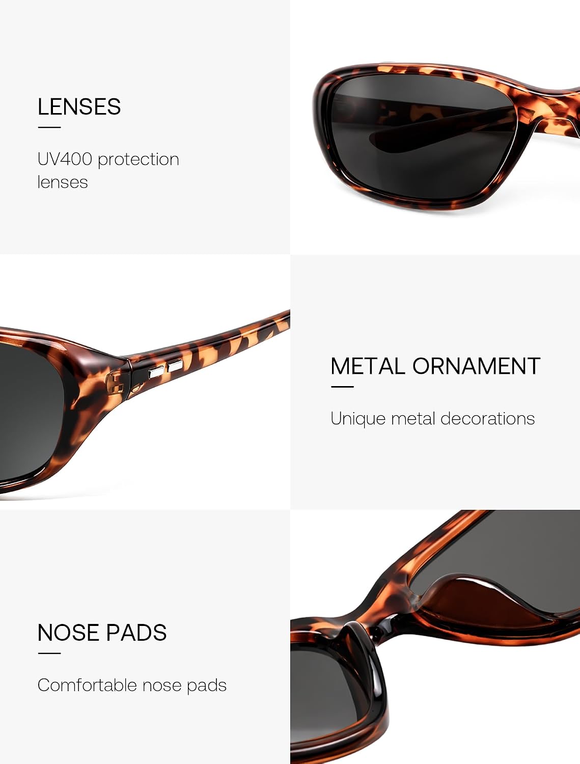 商品图片 15 | B0GLGJQXJW | FEISEDY Y2K Bug Eye Cat Eye Oval Sunglasses for Women Men B0407 | Ultra-lightweight, UV400 protection, Versatile & Chic, Petite faces