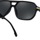 Black Frame + Grey Lens / 58 Millimeters | B0GTPVNGJT | FEISEDY Women Men Aviator Sunglasses UV400 Protection, Retro Trendy Square Frame for Driving Fishing Outdoor Daily B0425