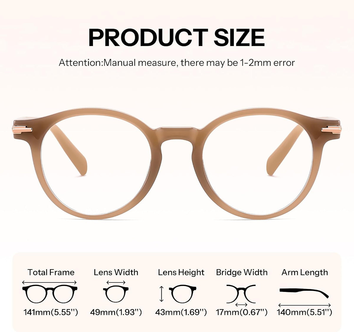 ÉÌƷͼƬ 20 | B0HC6D93TL | FEISEDY Stylish Round Blue Light Blocking Glasses for Women Men B0469