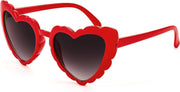 005 Red | Gradient Grey Lens / 53 Millimeters | B0B8QZSYYM | FEISEDY Love Heart Shaped Sunglasses for Women Trendy Retro Cat Eye Mod Style Stylish Glasses B2336