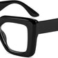 Black / 48 Millimeters | B0CSRZ3YGL | FEISEDY Oversized Square Blue Light Blocking Glasses for Women Men Fashion Computer Glasses Reduce Eye Strain B0111