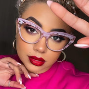 ÉÌƷͼƬ 16 | B0BB2D64DV | FEISEDY Women Oversized Blue Light Blocking Computer Glasses Fake Nerd Cat Eye Glasses Frame Anti Eyestrain B2323