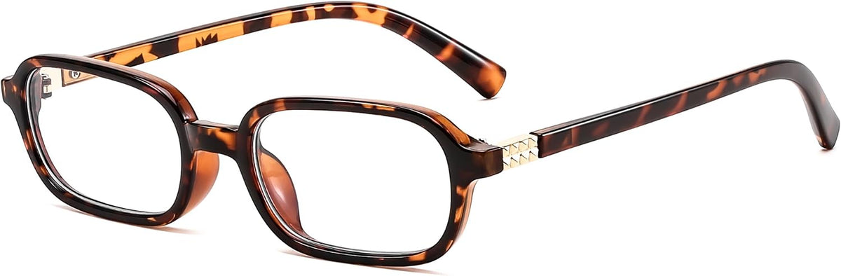 Tortoise / 53 Millimeters | B0DKPBGRRD | FEISEDY Fashion Rectangular Blue Light Glasses for Women Retro Small Frames Vintage Trendy 90s Square Eyeglasses B0255