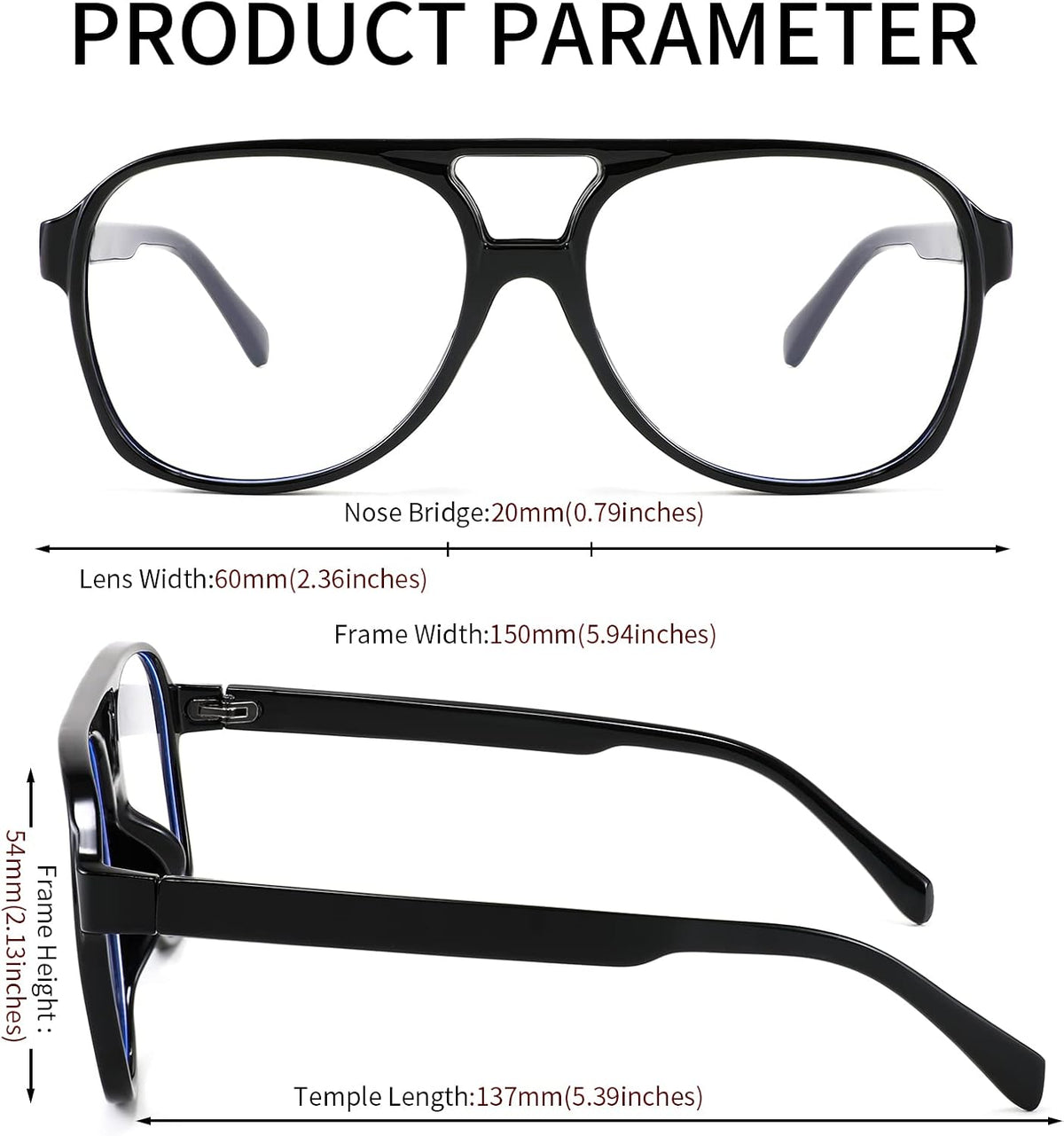 ÉÌƷͼƬ 20 | B09WZY6VWN | FEISEDY 70s Aviator Glasses Frame Blue Light Blocking Glasses Oversized Square Computer Glasses Women Men B2888