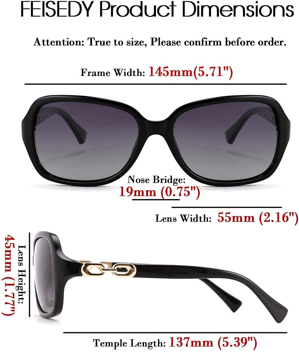 商品图片 13 | B08LPZDDKZ | FEISEDY Womens Polarized Sunglasses Square Wraparound Shades UV400 Mirrored Trendy Sun Glasses for Women B2526