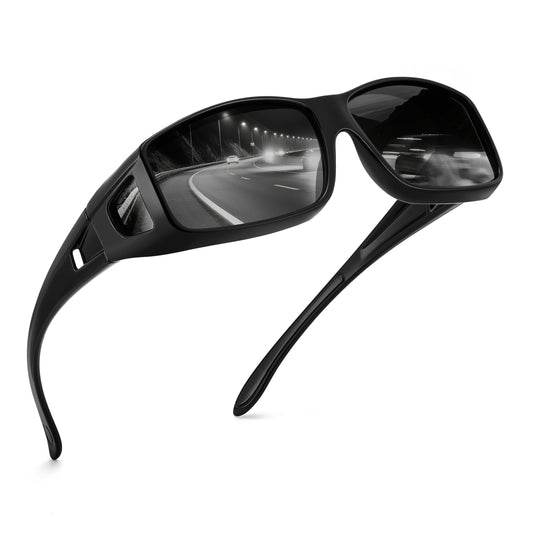 FEISEDY Polarized Fit Over Glasses Sunglasses Men Women Wrap Around B2593 | Night driving, Yellow lenses, 100% UV400 protecti