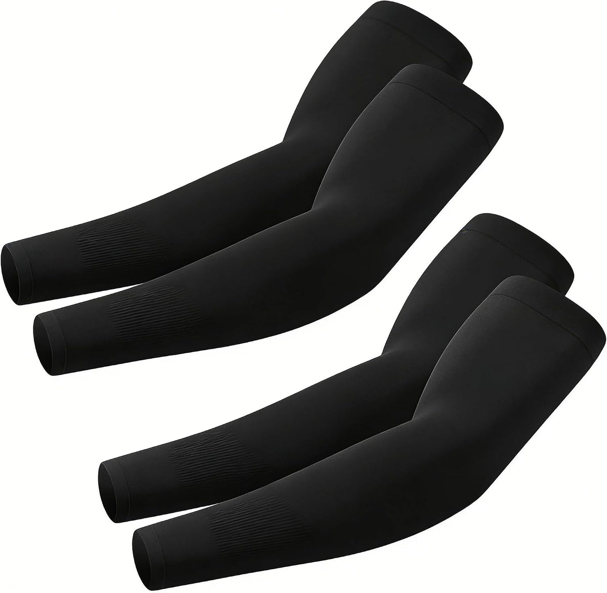 2 Pairs-black | B0GQTN72YQ | 2 Pairs Arm Sleeves for Men Women, Sun Protection Sports Compression Arm Covers Straight Tube Ice Silk Sleeves for Outdoor