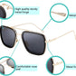 商品图片 3 | B07VFM34S4 | FEISEDY Retro Aviator 70s Pilot Sunglasses Men Trendy Women Square Sun Glasses Driving Outdoors B2510