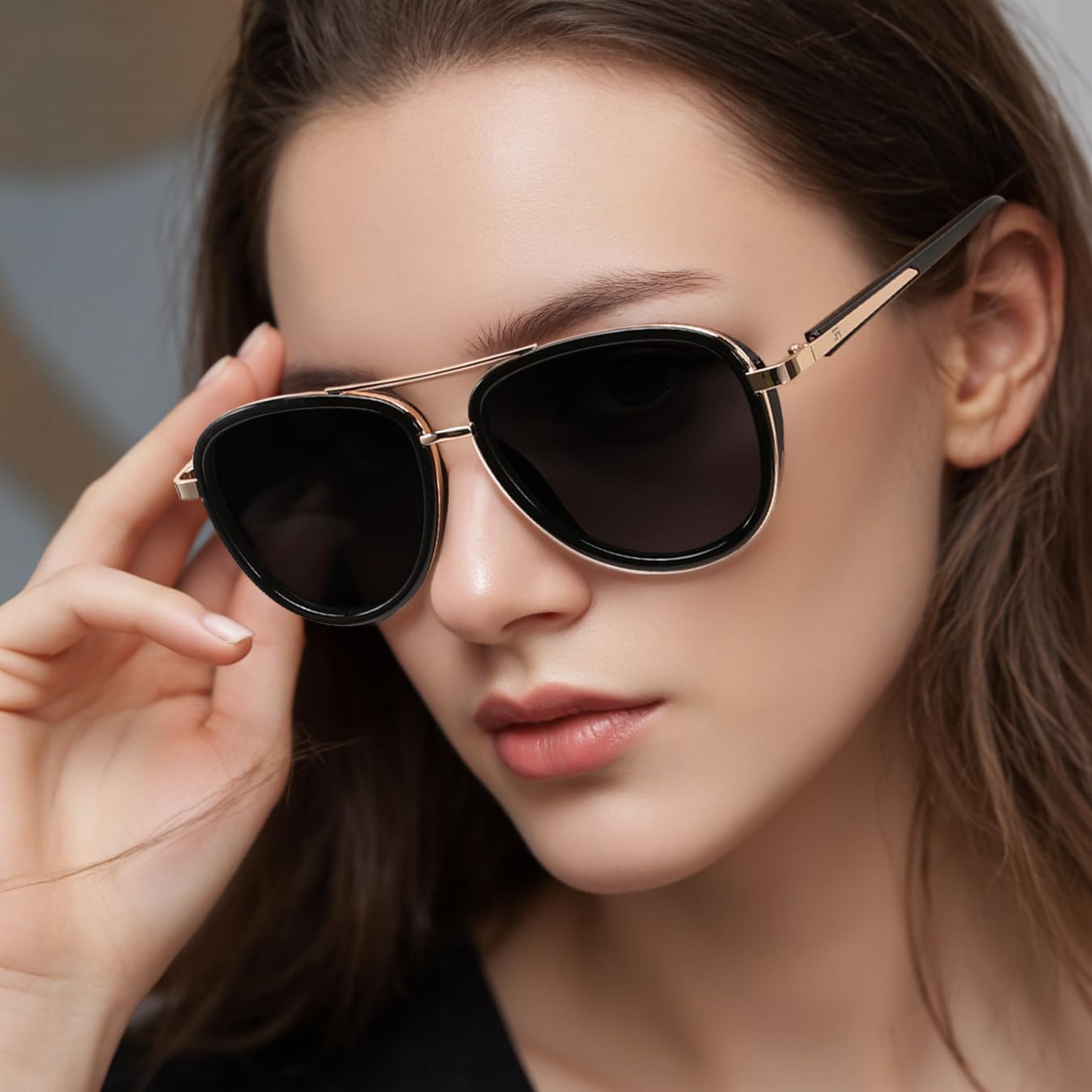 商品图片 2 | B0FPQ6L6K1 | FEISEDY Retro Polarized Aviator Sunglasses for Women Men B0259