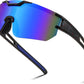Black Frame Blue Mirrored Lens / Large | B0DBVJ4MVY | FEISEDY Kids Sunglasses Youth Baseball Sun Glasses, UV400 Sports Cycling Softball Sunglasses for Adult Boys Girls B0227