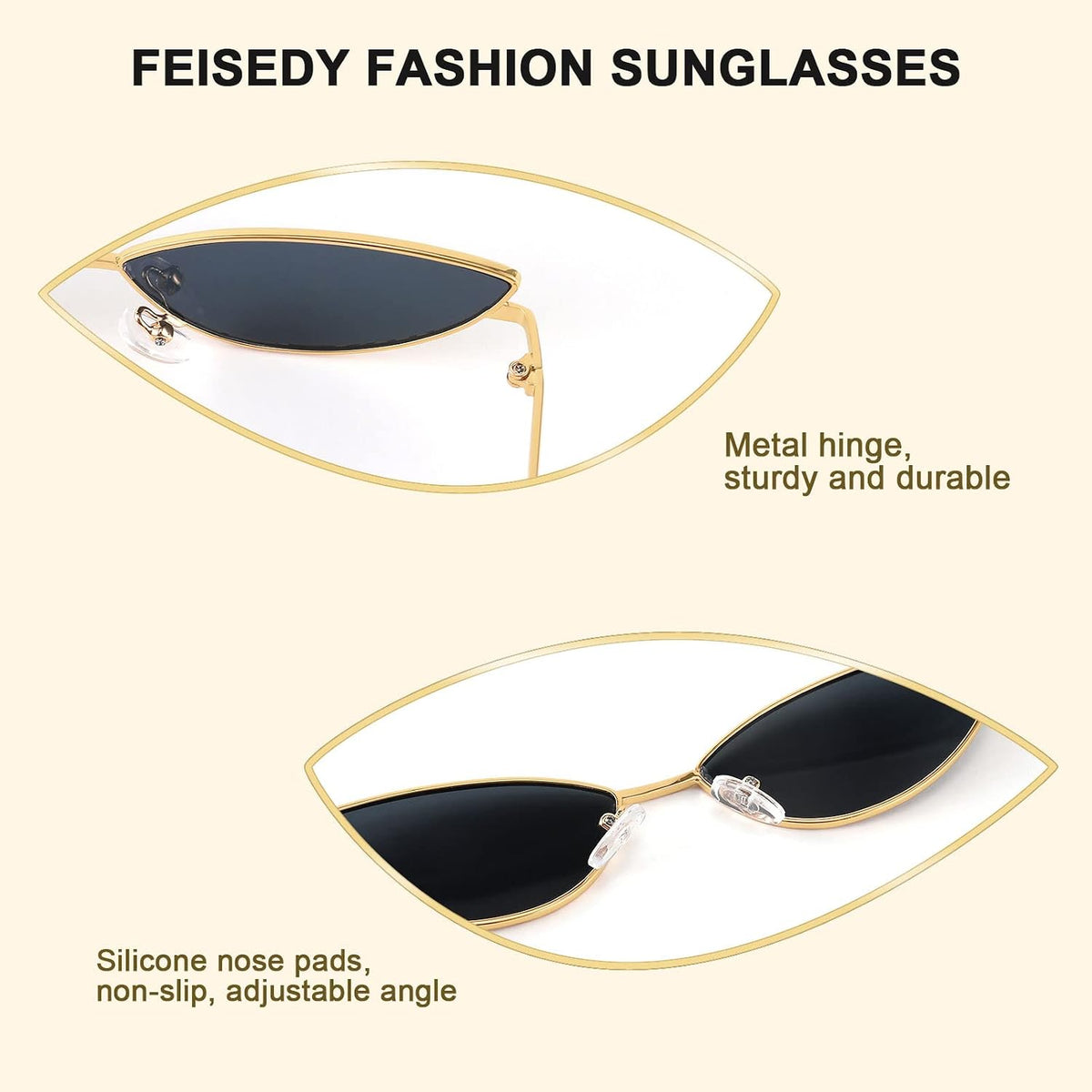 ÉÌƷͼƬ 19 | B0CNZ29R9R | FEISEDY Y2K Sunglasses for women Men Fashion Cateye Designer B2298