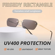 ÉÌƷͼƬ 25 | B0CY2Q4VW1 | FEISEDY Rimless Sunglasses Y2K Retro Small Narrow Rectangle Shades B2643