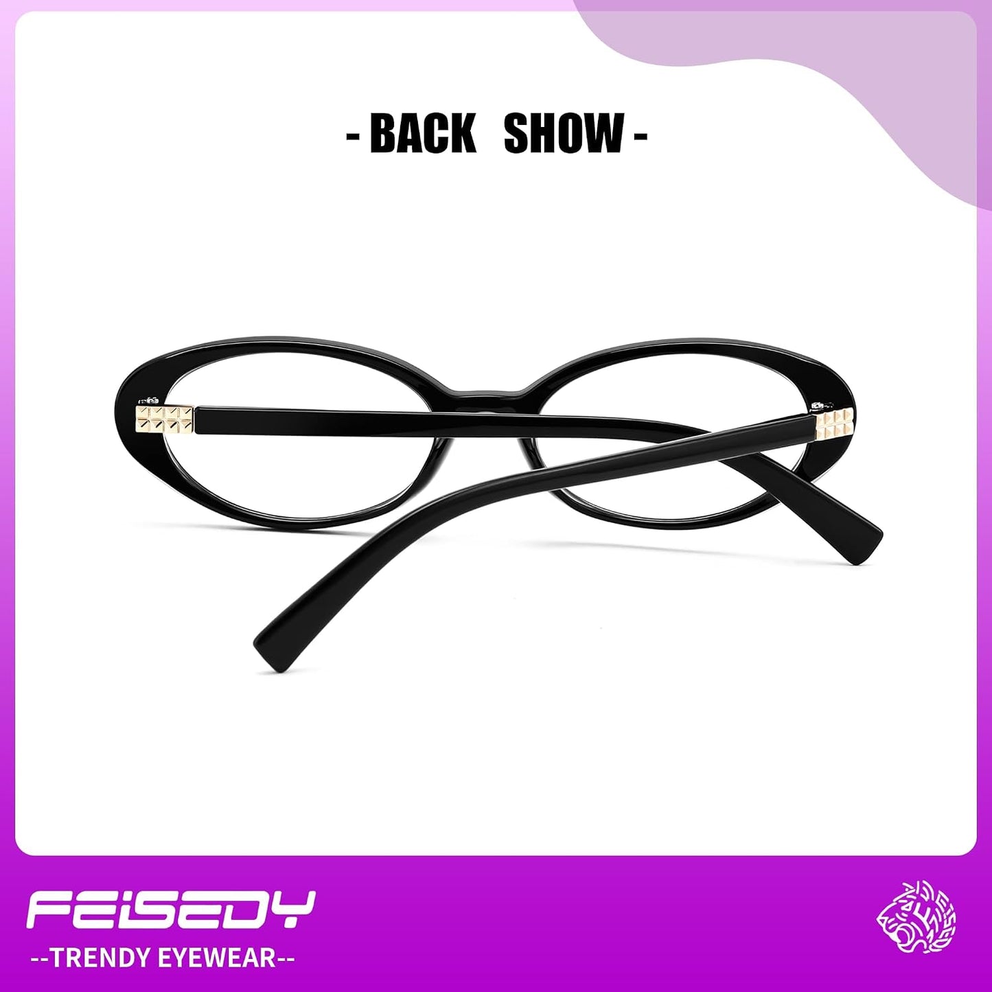 商品图片 23 | B0F6MW26L2 | FEISEDY Oval Blue Light Glasses for Woman Vintage Small Face Lightweight Eyeglasses Retro Nerd Y2K Frame B0290