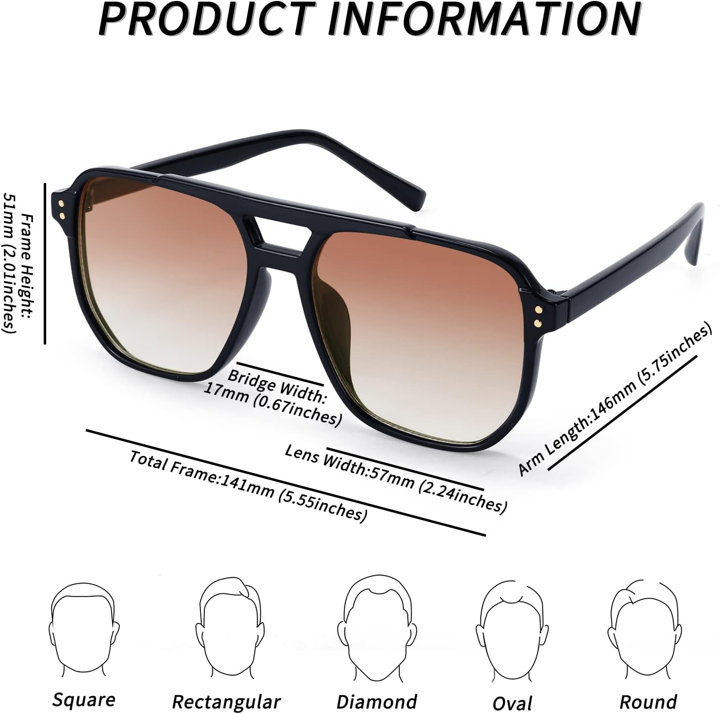 商品图片 58 | B09J8999GR | FEISEDY Retro Square Aviator Sunglasses Women Men 70s Vintage Trendy Plastic Frame Sun Glasses B2835