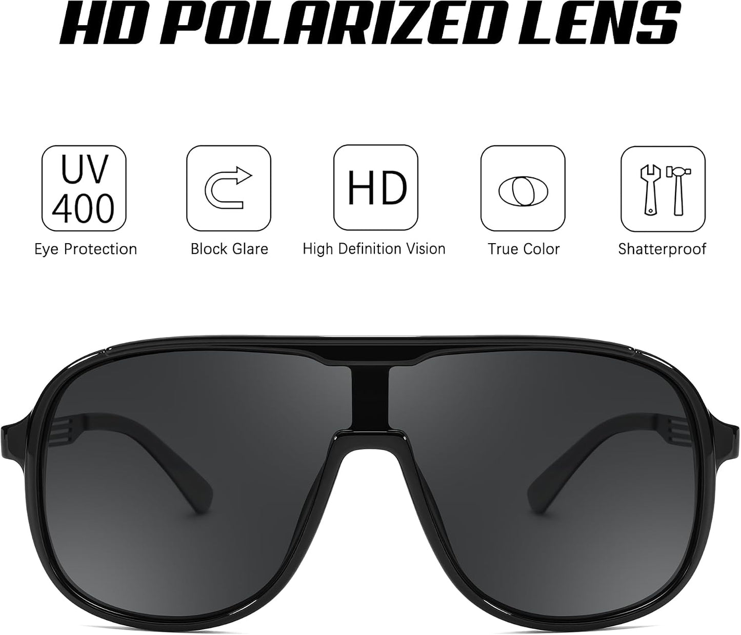 商品图片 13 | B0DSV55WLM | FEISEDY Polarized Sunglasses Men Women Mirrored One Piece Lens B0277