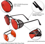 ÉÌƷͼƬ 31 | B09LYD9SW2 | FEISEDY Steam Punk Sunglasses for Men Women Side Shield Round Steampunk Vintage Glasses Shades B2518