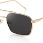 007 Gold Frame/Gray Lens / 53 Millimeters | B0CCXSFF9B | FEISEDY Fashion Square Aviator Sunglasses Women Men Trendy Retro Metal Frame Sun Glasses Candy Color Lens B1036