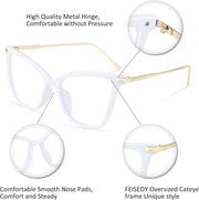 ÉÌƷͼƬ 51 | B07KK3P4KT | FEISEDY Oversized Cat Eye Glasses Frame with Clear Lenses Eyewear for Women B2460