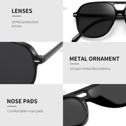 ÉÌƷͼƬ 5 | B0H1WCGC42 | FEISEDY Retro Square Aviator Sunglasses Women Men Double Bridge B0443