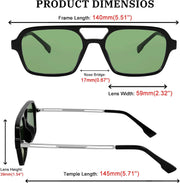 ÉÌƷͼƬ 48 | B0925V3NP4 | FEISEDY Vintage Square 70s Flat Aviator Sunglasses Women Men Metal Design Shades B2752