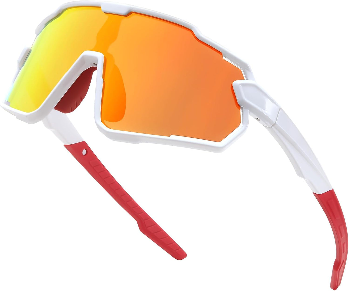 White Frame Red Mirrored Lens / Small | B0D6Y6GY2S | FEISEDY Kids Teens Baseball Polarized Sunglasses Lightweight Frame UV400 Sports Cycling Shades for Boys Girls B0190