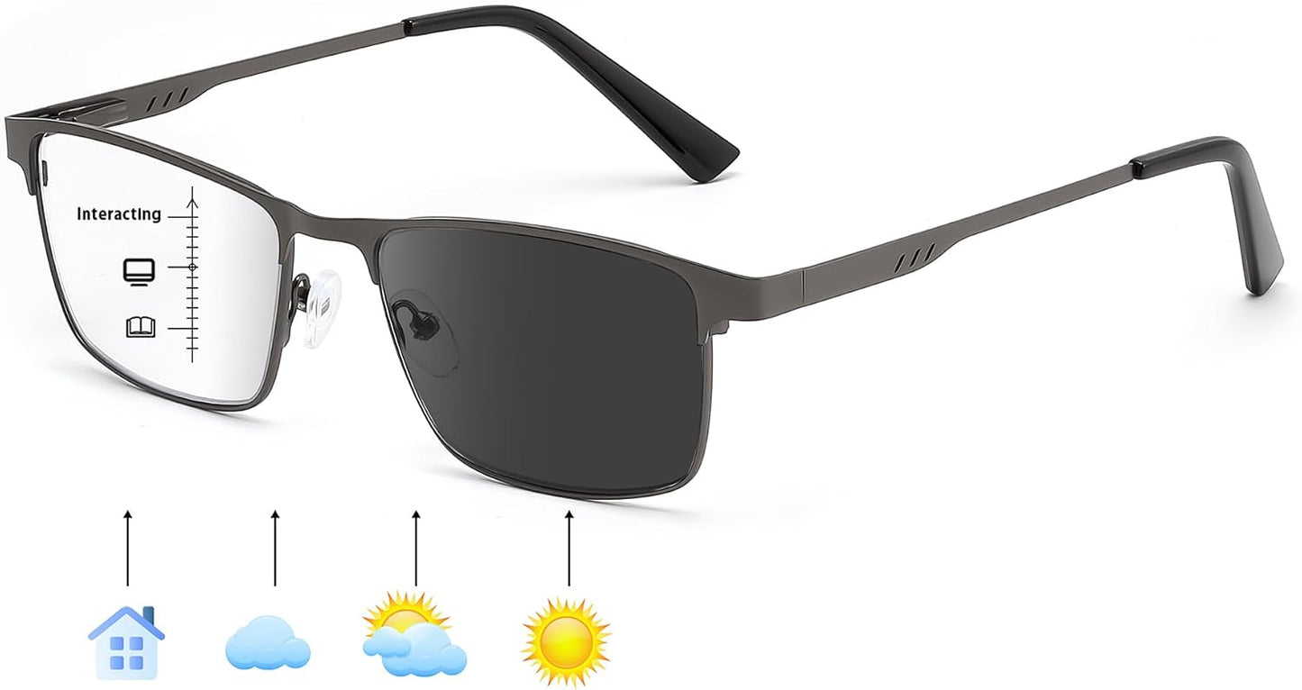 商品图片 10 | B0G1BLY966 | FEISEDY Classic Blue Light Reading Glasses Men,Metal Frame Readers with Spring Hinge, Anti Glare Eyeglasses for Reading B0337