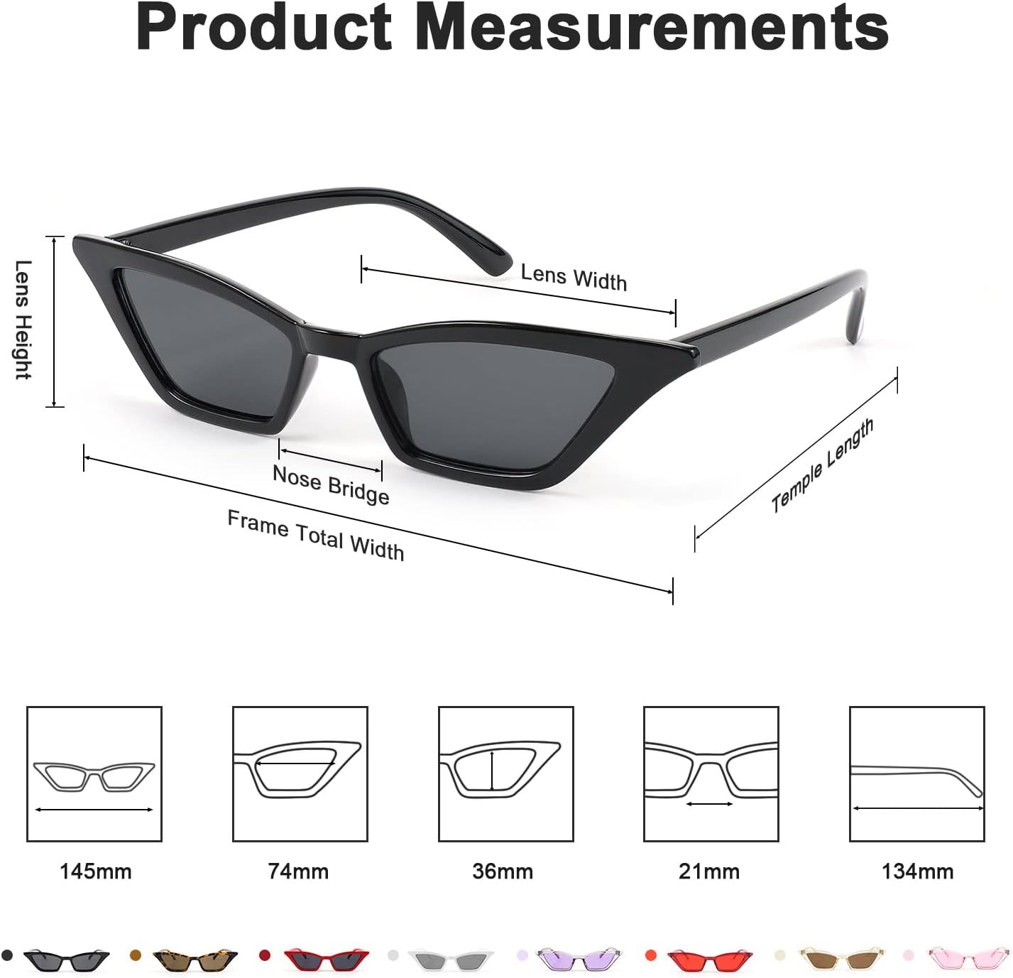 商品图片 4 | B079KYQYT3 | FEISEDY Small Cat Eye Sunglasses Vintage Square Shade Women Eyewear B2291