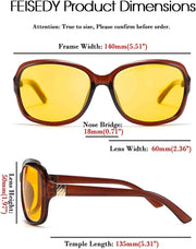ÉÌƷͼƬ 12 | B081YY5RM3 | FEISEDY Classic Womens Night Glasses Driving Anti Glare Wrap Around Yellow Sunglasses B2548