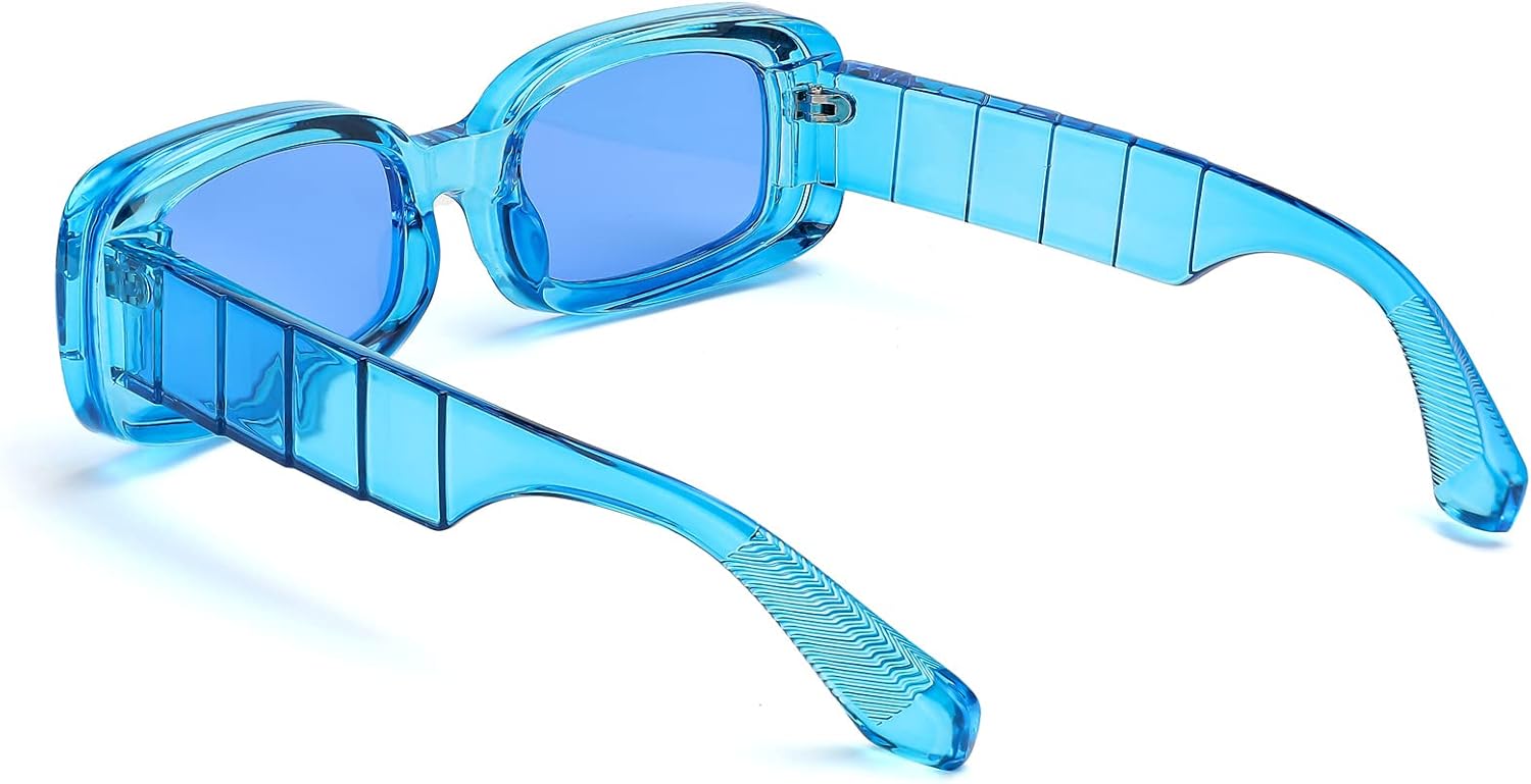 商品图片 24 | B0B12FXZW5 | FEISEDY Rectangle Sunglasses for Women Men Retro Y2k 90s Thick Frame Chunky Square Sunglasses UV400 Protection B2307