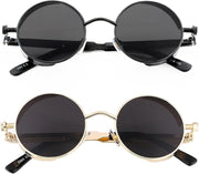 Gold/Grey + Black/Grey / 48 Millimeters | B0FPLS5NJC | FEISEDY Retro Gothic Steampunk Sunglasses For Men Women