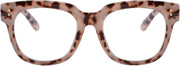 Pink Tortoise Frame / 52 Millimeters | B08MFD974C | FEISEDY Retro Square Anti Blue Light Blocking Glasses Women Thick Oversized Computer Eyeglasses Double Metal Studs B2689