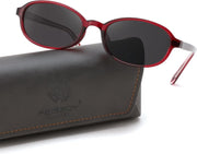 Wine Red Frame + Grey Lens / 52 Millimeters | B0GY438WZK | FEISEDY Retro Polarized Oval Sunglasses Women Men UV400 Protection B0447
