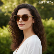 ÉÌƷͼƬ 30 | B0H2V9BFS5 | FEISEDY Retro Polarized Aviator Square Sunglasses for Women Men UV400 B0357